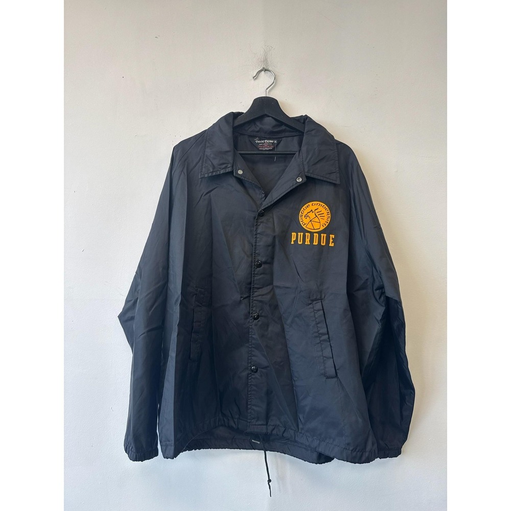 Vintage Purdue Boilermakers Jacket Mens XL Black NCAA Basketball David Peyser